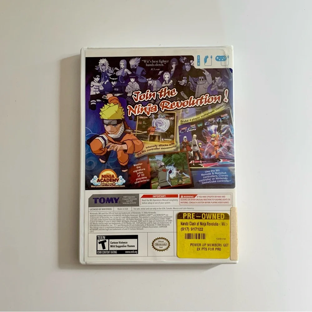 Naruto Clash of Ninja Revolution Nintendo Wii U ESRB T Game
